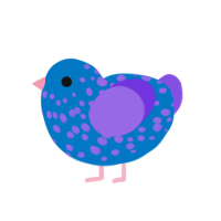 (unnamed), a sapphire and blurple chicken with a speckle pattern