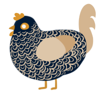 Teacup, a tumblr and beige chicken with a double-lace pattern