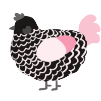 Ilikemenderman, a sable and rose chicken with a lace pattern