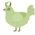 A gluppy chicken with a double-lace pattern