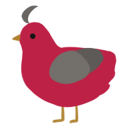 Regal, a crimson and grey chicken