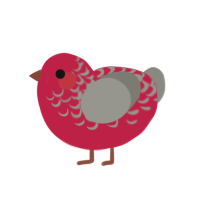 Raspberry, a crimson and ash chicken with a half-lace pattern