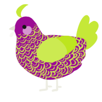 Dragonfruit, a plum and lime chicken with a double-lace pattern