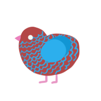 (unnamed), a red and sky chicken with a lace pattern