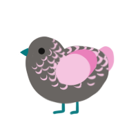 (unnamed), a grey and pink chicken with a half-lace pattern