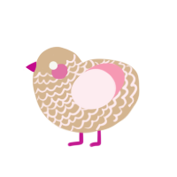 (unnamed), a beige and rose chicken with a lace pattern