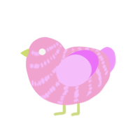 (unnamed), a pink and lavender chicken with a bar pattern