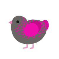 (unnamed), a grey and fuchsia chicken with a half-lace pattern