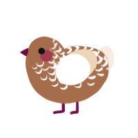 (unnamed), a brown and cream chicken with a half-lace pattern