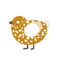 Gold nugget, a ochre and cream chicken with a speckle pattern