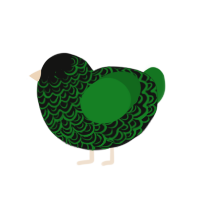 danny phantom, a black and leaf chicken with a double-lace pattern