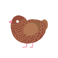 Ginger, a russet and brown chicken with a lace pattern