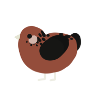 (unnamed), a russet and black chicken with a neck-speckle pattern