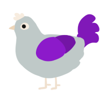 spog, a silver and violet chicken