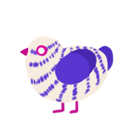 (unnamed), a cream and indigo chicken with a bar pattern