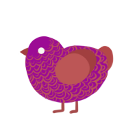 (unnamed), a plum and red chicken with a double-lace pattern