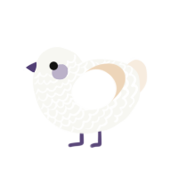 Triton, a white and cream chicken with a lace pattern