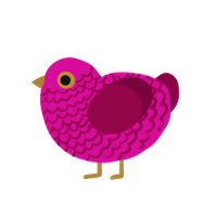 good cluck babe, a fuchsia and maroon chicken with a lace pattern