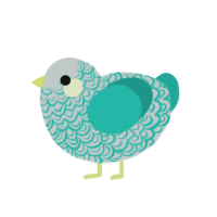 Caribbean, a silver and turquoise chicken with a double-lace pattern