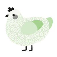 (unnamed), a white and gluppy chicken with a double-lace pattern