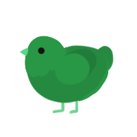 viridian, a viridian chicken with a head pattern