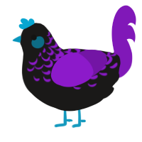 (unnamed), a sable and violet chicken with a half-lace pattern