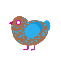 Frosted Fence, a brown and sky chicken with a speckle pattern