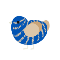 (unnamed), a ultramarine and beige chicken with a bar pattern