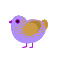 (unnamed), a lilac and gold chicken with a half-lace pattern