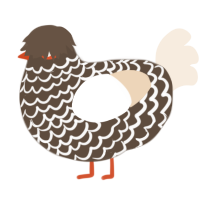 peppermint milano, a bark and cream chicken with a lace pattern