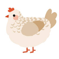 Carrot Cake, a cream and beige chicken with a half-lace pattern