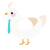 Geminids, a white and cream chicken with a double-lace pattern