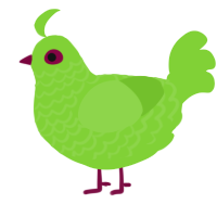 Greenlight, a grass chicken with a lace pattern