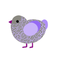 Penelope, a ash and lilac chicken with a double-lace pattern