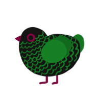 (unnamed), a black and leaf chicken with a lace pattern