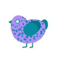 Mystique, a lilac and sea chicken with a speckle pattern