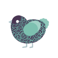 (unnamed), a viridian and crimson chicken with a double-lace pattern