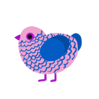 (unnamed), a pink and ultramarine chicken with a lace pattern