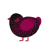 (unnamed), a black and maroon chicken with a lace pattern