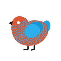 (unnamed), a vermilion and sky chicken with a lace pattern