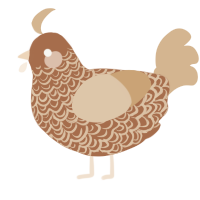 Milk chocolate, a brown and beige chicken with a double-lace pattern