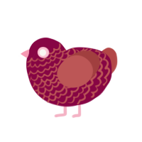 (unnamed), a maroon and red chicken with a lace pattern