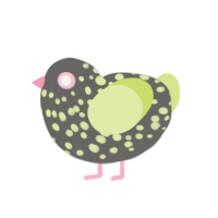 girl xbox, a grey and lemon chicken with a speckle pattern