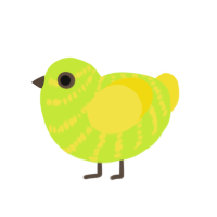 (unnamed), a lime and yellow chicken with a bar pattern