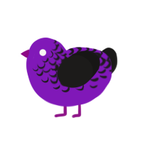 purple guy, a violet and sable chicken with a half-lace pattern