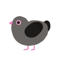 boring, a grey and sable chicken