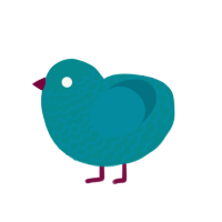 Anchick, a teal and sea chicken with a lace pattern