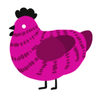 (unnamed), a fuchsia and wine chicken with a bar pattern