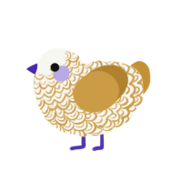 GoldenerTraum, a white and gold chicken with a double-lace pattern