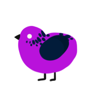 Larry, a amethyst and tumblr chicken with a neck-speckle pattern